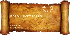 Kazal Henrietta névjegykártya